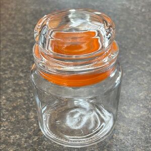 Vintage Glass Jar and Lid Orange ring